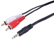 3.5MM STEREO JACK TO 2X PHONO LEAD 1M