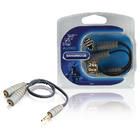 Stereo Audio Cable 3.5 mm Male - 2x 3.5 mm Female 0.20 m Blue