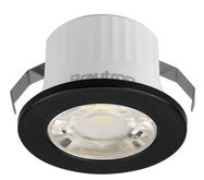 Recessed downloight, hermetic IP54, 3W, 210lm, 3000K, 38°, black cap