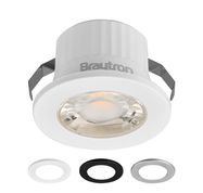 Recessed downloight, hermetic IP54, 3W, 210lm, 3000K, 38°, white/black/silver cap