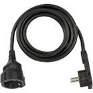 Plastic extension cable with flat plug (extension cable flat for inside with 3m cable) black
