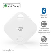 Keyfinder | Compatible with: Apple Find My App | Battery Powered | 1x CR2032 | Batteries included | Bluetooth® version: 5.1 | Battery life up to: 1 year | White | 1 pcs