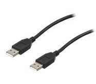 Кабель USB2.0 A - штекеры USB A 1,8м черный