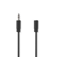 Stereo Audio Cable | 3.5 mm Male | 3.5 mm Female | Nickel Plated | 10.0 m | Round | Black | Blister