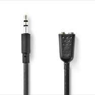 Stereo Audio Cable | 3.5 mm Male | 2x 3.5 mm Female | Nickel Plated | 0.20 m | Round | Box