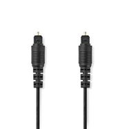 Optical Audio Cable | TosLink Male | TosLink Male | 1.00 m | Round | PVC | Black | Label