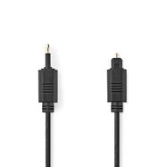 Optical Audio Cable | TosLink Male | Mini-Toslink | 1.00 m | Round | PVC | Black | Label