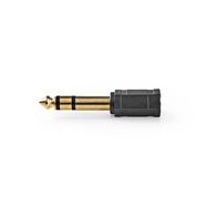 Stereo Audio Adapter | 6.35 mm Male | 3.5 mm Female | Gold Plated | Straight | ABS | Black | 10 pcs | Envelope