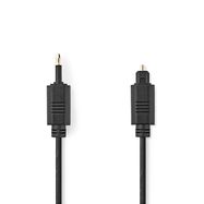 Optical Audio Cable | TosLink Male | Mini-Toslink | 1.00 m | Round | PVC | Black | Envelope