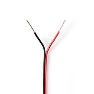 Speaker Cable | 2 x 0.35 mm² | CCA | 100.0 m | Round | PVC | Black / Red | Wrap