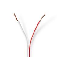 Speaker Cable | 2 x 1.50 mm² | CCA | 100.0 m | Round | PVC | White | Wrap