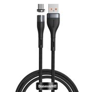 Cable USB2.0A plug - Mgnetic Micro USB 2.1A 1m Black Baseus Zinc