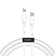 Cable USB C plug  to iP Lightning PD 18W 1m White Baseus