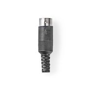 DIN Connector | Straight | Male | Nickel Plated | Twist-on | Cable input diameter: 6.0 mm | PVC | Black | 25 pcs | Polybag