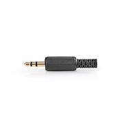 Audio Connector | Straight | Male | Gold Plated | Soldering | Cable input diameter: 4.0 mm | PVC | Black / Gold | 25 pcs | Envelope