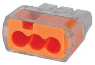 PUSH IN CONNECTORS, 3P, ORANGE, 40PK