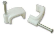 CABLE CLIP TWIN & EARTH WHT 10MM 100/PK