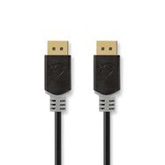 DisplayPort Cable | DisplayPort Male | DisplayPort Male | 4K@60Hz | Gold Plated | 2.00 m | Round | PVC | Anthracite / Grey | Box