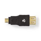USB Micro-B Adapter | USB 2.0 | USB Micro-B Male | USB-A Female | 480 Mbps | Gold Plated | PVC | Anthracite | Box