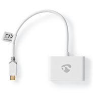 USB Multi-Port Adapter | USB 3.1 Gen1 | USB-C™ Male | 2x USB-A | 1000 Mbps | 0.20 m | Round | Gold Plated | PVC | White | Window Box