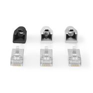 RJ45 Connector | RJ45 Pass Through | Solid/Stranded FTP CAT6a | Straight | Gold Plated | 10 pcs | PVC | Black / Grey / White | Box