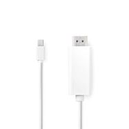 Mini DisplayPort Cable | DisplayPort 1.2 | Mini DisplayPort Male | HDMI™ Connector | 21.6 Gbps | Nickel Plated | 2.00 m | Round | PVC | White | Box