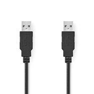 USB Cable | USB 2.0 | USB-A Male | USB-A Male | 480 Mbps | Nickel Plated | 2.00 m | Round | PVC | Black | Box
