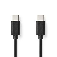 USB Cable | USB 2.0 | USB-C™ Male | USB-C™ Male | 60 W | 480 Mbps | Nickel Plated | 1.00 m | Round | PVC | Black | Box