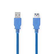 USB Cable | USB 3.2 Gen 1 | USB-A Male | USB-A Female | 5 Gbps | Nickel Plated | 2.00 m | Round | PVC | Blue | Box