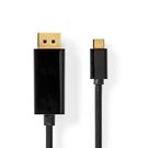 USB-C™ Adapter | USB 3.2 Gen 1 | USB-C™ Male | DisplayPort Male | 4K@60Hz | 2.00 m | Round | Gold Plated | PVC | Black | Box