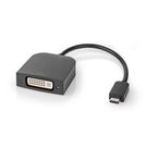 USB-C™ Adapter | USB 3.2 Gen 1 | USB-C™ Male | DVI-D 24+1-Pin Female | 1080p | 0.20 m | Round | Nickel Plated | PVC | Black | Box