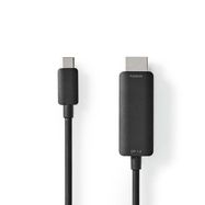 USB-C™ Adapter | USB 3.2 Gen 1 | USB-C™ Male | HDMI™ Connector | 4K@60Hz | 2.00 m | Round | Nickel Plated | PVC | Black | Box