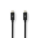 USB Cable | USB 4.0 Gen 3x2 | USB-C™ Male | USB-C™ Male | 240 W | 8K@60Hz | 40 Gbps | Nickel Plated | 1.00 m | Round | PVC | Black | Box