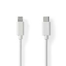 Lightning Cable | USB 2.0 | Apple Lightning 8-Pin | USB-C™ Male | 480 Mbps | Nickel Plated | 1.00 m | Round | PVC | White | Label