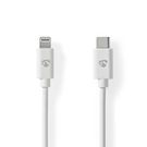 Lightning Cable | USB 2.0 | Apple Lightning 8-Pin | USB-C™ Male | 480 Mbps | Nickel Plated | 2.00 m | Round | PVC | White | Label
