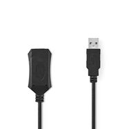 Active USB Cable | USB 2.0 | USB-A Male | USB-A Female | 480 Mbps | 20.0 m | Round | Nickel Plated | PVC | Copper | Label