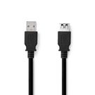 USB Cable | USB 3.2 Gen 1 | USB-A Male | USB-A Female | 5 Gbps | Nickel Plated | 2.00 m | Round | PVC | Black | Label