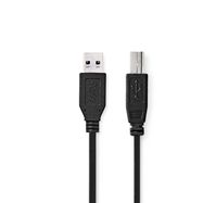 USB Cable | USB 3.2 Gen 1 | USB-A Male | USB-B Male | 5 Gbps | Nickel Plated | 2.00 m | Round | PVC | Black | Label