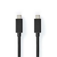USB Cable | USB 3.2 Gen 2 | USB-C™ Male | USB-C™ Male | 100 W | 4K@60Hz | 20 Gbps | Nickel Plated | 1.00 m | Round | PVC | Black | Label