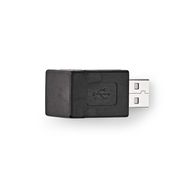 USB-A Adapter | USB 2.0 | USB-A Male | USB-A Female | 480 Mbps | Round | Nickel Plated | PVC | Black | Box