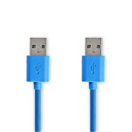USB Cable | USB 3.2 Gen 1 | USB-A Male | USB-A Male | 5 Gbps | Nickel Plated | 2.00 m | Round | PVC | Blue | Envelope
