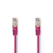 CAT5e Network Cable | SF/UTP | RJ45 Male | RJ45 Male | 3.00 m | Round | PVC | Pink | Polybag