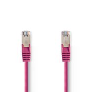 CAT5e Network Cable | SF/UTP | RJ45 Male | RJ45 Male | 7.50 m | Round | PVC | Pink | Polybag