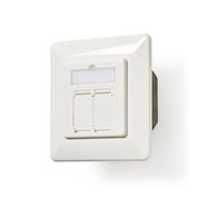 Network Wall Box | In-Wall | 2 port(s) | CAT6a | Straight | Female | Gold Plated | PVC | White | Envelope