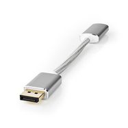 DisplayPort Cable | DisplayPort Male | HDMI™ Output | 4K@60Hz | Gold Plated | 0.20 m | Round | Braided | Silver | Cover Window Box