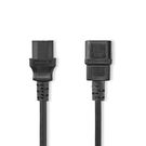 Power Cable | IEC-320-C14 | IEC-320-C13 | Straight | Straight | Nickel Plated | 2.00 m | Round | PVC | Black | Label