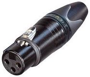 SOCKET, XLR, FREE, BLACK, 3WAY