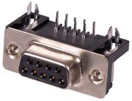 CONNECTOR, D SUB, RECPT, THT, R/A, 9WAY