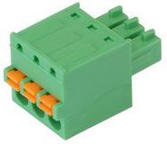 TERMINAL BLOCK, PLUGGABLE, 3POS, 16AWG