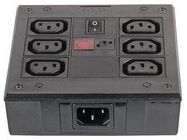 POWER OUTLET STRIP, 10A/250VAC, 6 OUTLET